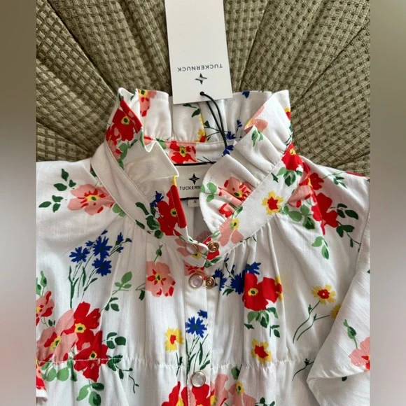 NWT Tuckernuck Winnie Blouse in Morning Light Amaryllis. Size S. - Picture 5 of 5